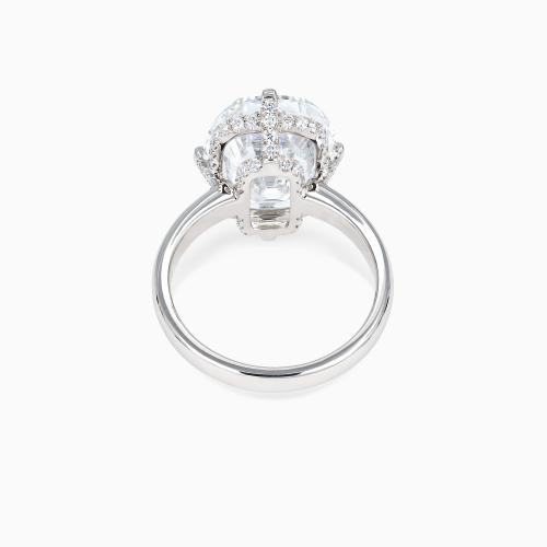 7-Carat Lab-Grown Cushion Brilliant Diamond Hidden Halo Engagement Ring